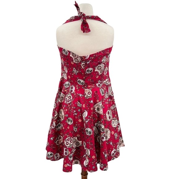 HELL BUNNY Sugar Skull Sweetheart Neckline Mini Dress Size L - Picture 6 of 10